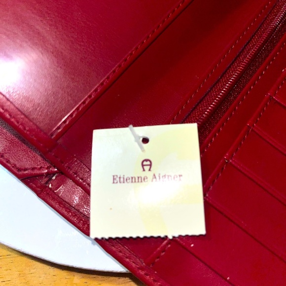 NWT Vintage Etienne Aigner Classic Personal Assets Leather WalletRed - Picture 15 of 16